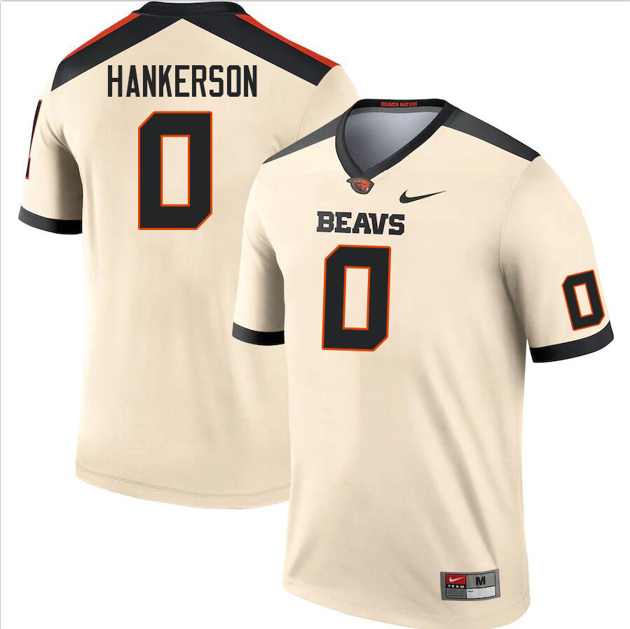 Men #0 Anthony Hankerson Oregon State Beavers College Football Jerseys Stitched-Cream